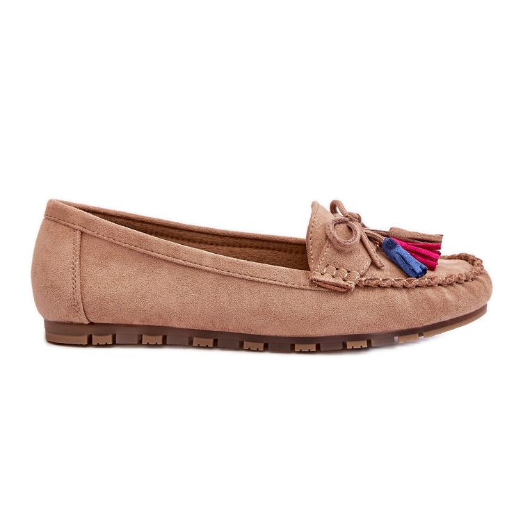 PS1 Wildleder-Loafer mit Schleife und Quasten Dunkelbeige Dorine