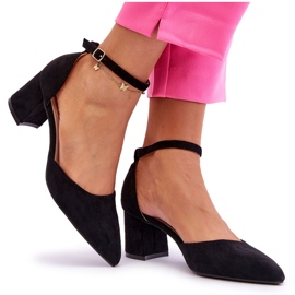 Wildleder-Pumps mit Absatz Black Promise schwarz