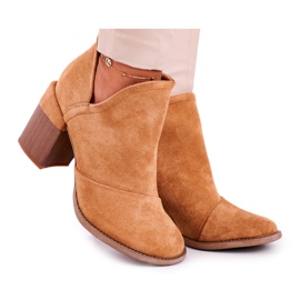 Bella Paris Damenstiefel mit Absatz Camel Cut Meliori braun