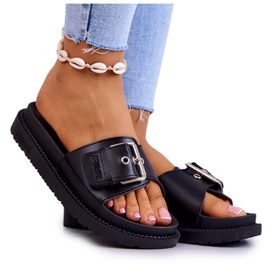 Klassische Hausschuhe mit Schnalle Big Star JJ274A307 Schwarz