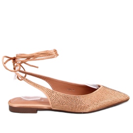 Strass-Ballerinas mit offenem Absatz von Vonda Champagne golden