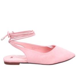 Pinke Ballerinas zum Schnüren mit offenem Absatz von Pirson rosa