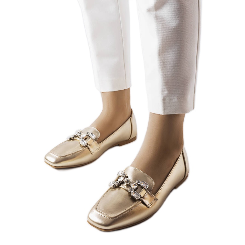 Goldene Slipper mit Zirkonen