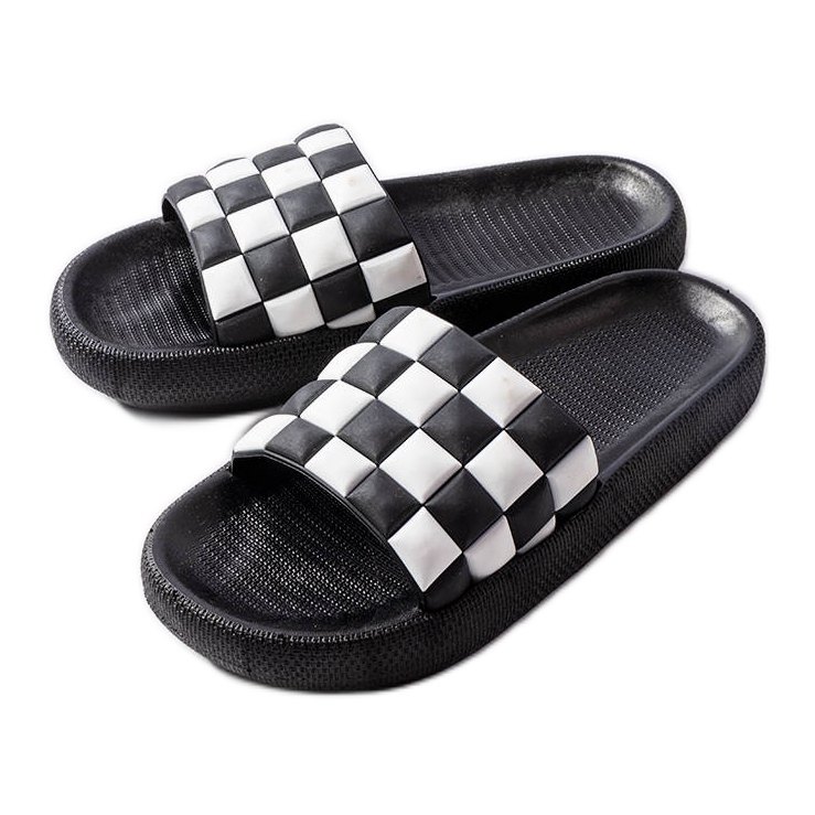 Schwarze Plateau-Slipper aus Gummi von Elin