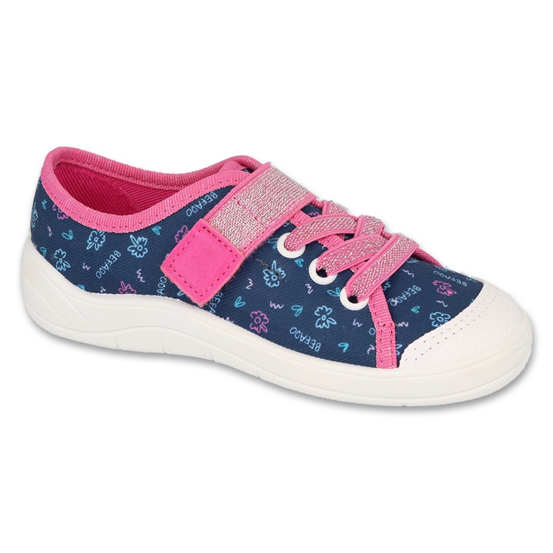 Befado Pantoffeln für Vorschulkinder 351x021 Navy-Pink blau