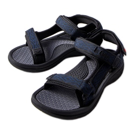 Lee Cooper LCW-23-34-1685L schwarze Klettsandalen blau