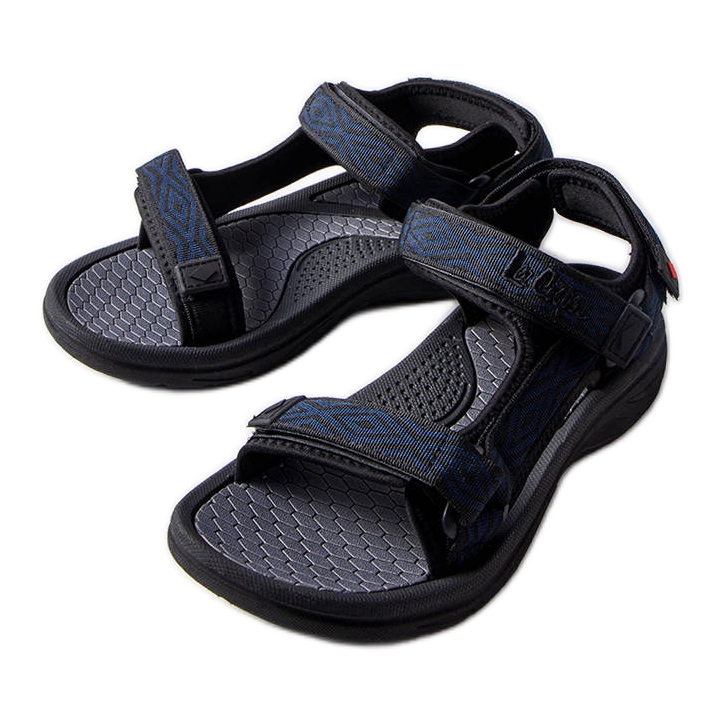 Lee Cooper LCW-23-34-1685L schwarze Klettsandalen blau