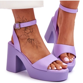 Modische lila Karmine Massive High Heel Sandalen violett