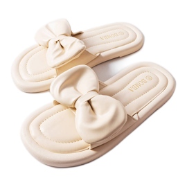 Inna Beigefarbene Schleifenpantoffeln von Lende