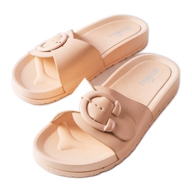 Inna Beigefarbene Pantoletten mit Schnalle von Généreux