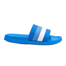 Gestreifte Blue Vision-Hausschuhe für Damen blau