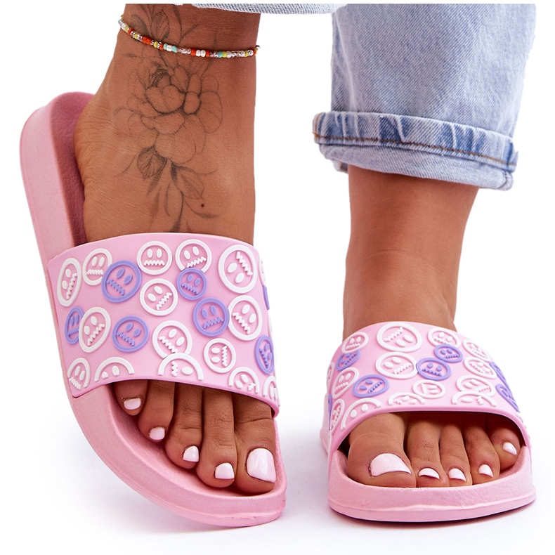 Damenhausschuhe mit Emoticons Pink Cosette rosa