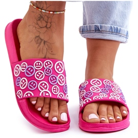 Damenhausschuhe mit Emoticons Fuchsia Cosette rosa