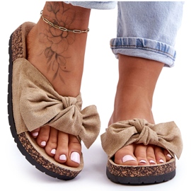 Wendy Hellbeige Korksohle Hausschuhe