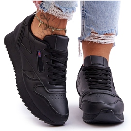 PM1 Schwarze Schnür-Sportschuhe „Merida“ aus Leder mit Plateausohle