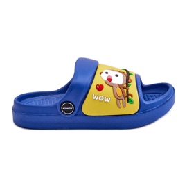 WJ1 Leichte Kindersandalen mit Tiermotiv in Blau und Gelb von Rico