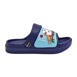 Leichte Kinder-Flip-Flops-Sandalen mit Tiermotiv Navy Rico blau