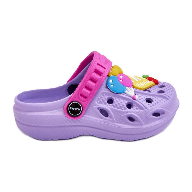 WJ1 Leichte Crocs-Slides aus Schaumstoff für Kinder, Purple Sweets violett