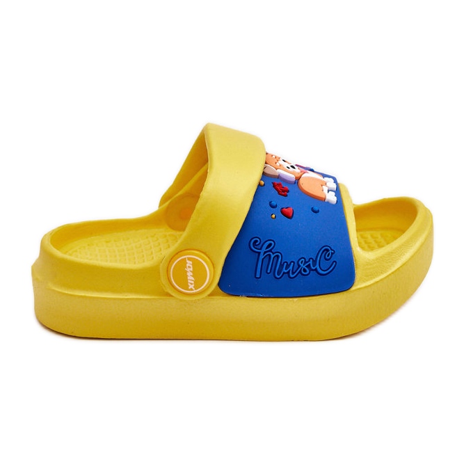 WJ1 Leichte Kinder-Flip-Flops-Sandalen mit Hundemotiv Gelb Rico