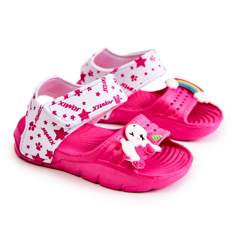 Leichte Schaumstoff-Kindersandalen mit Klettverschluss Fuchsia Asti rosa
