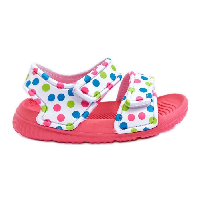 Leichte gemusterte Schaumstoff-Sandalen für Kinder in Rosa und Weiß Malaga