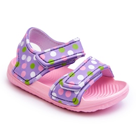 Leichte Schaumstoff-Sandalen für Kinder, gemustert, rosa-lila, Malaga