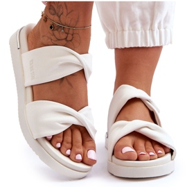 Flache Damensandalen Big Star LL274A121 Weiß