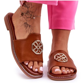 Camel Larotte klassische Hausschuhe mit flachem Absatz für Damen braun