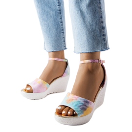 Regenbogen-Keilsandalen für Damen von Allis mehrfarbig