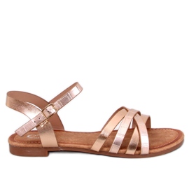 Phatter Champagne-Sandalen für Damen rosa