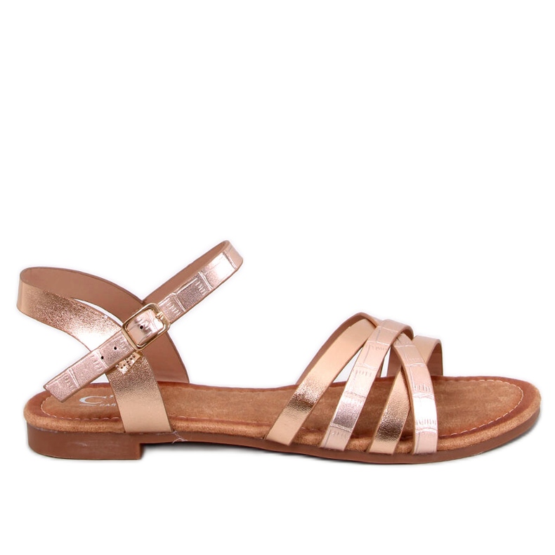 Phatter Champagne-Sandalen für Damen rosa