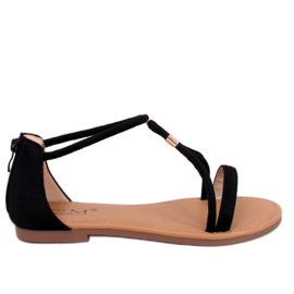 Leehom Schwarze Wildledersandalen für Damen