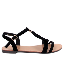 Corbin Schwarze Sandalen mit Fransen