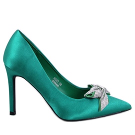 Trini Grüne Satinschleifen-Absätze