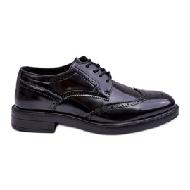 WD1 Elegante lackierte Herrenschuhe Schwarz Gustavo