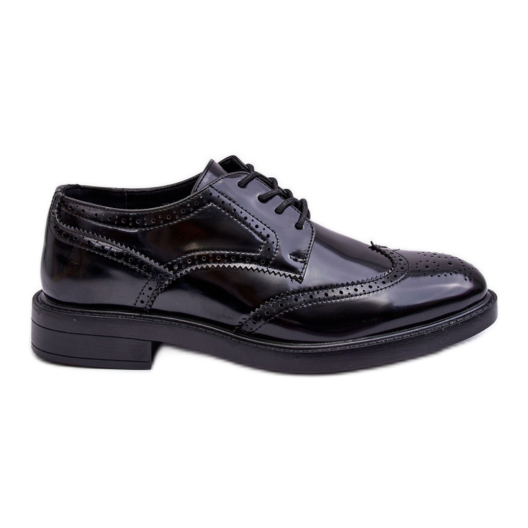WD1 Elegante lackierte Herrenschuhe Schwarz Gustavo