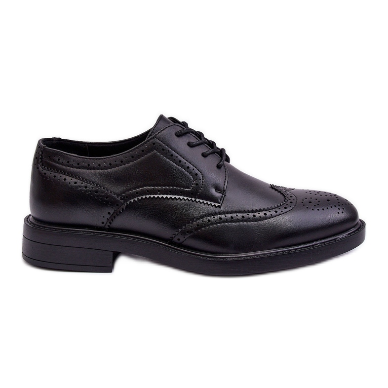 WD1 Elegante Herren-Lederschuhe Schwarz Gustavo