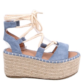 Marge L.BLUE Keil-Espadrilles blau