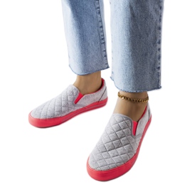 Graue, gesteppte Slip-On-Sneaker von Balsamo