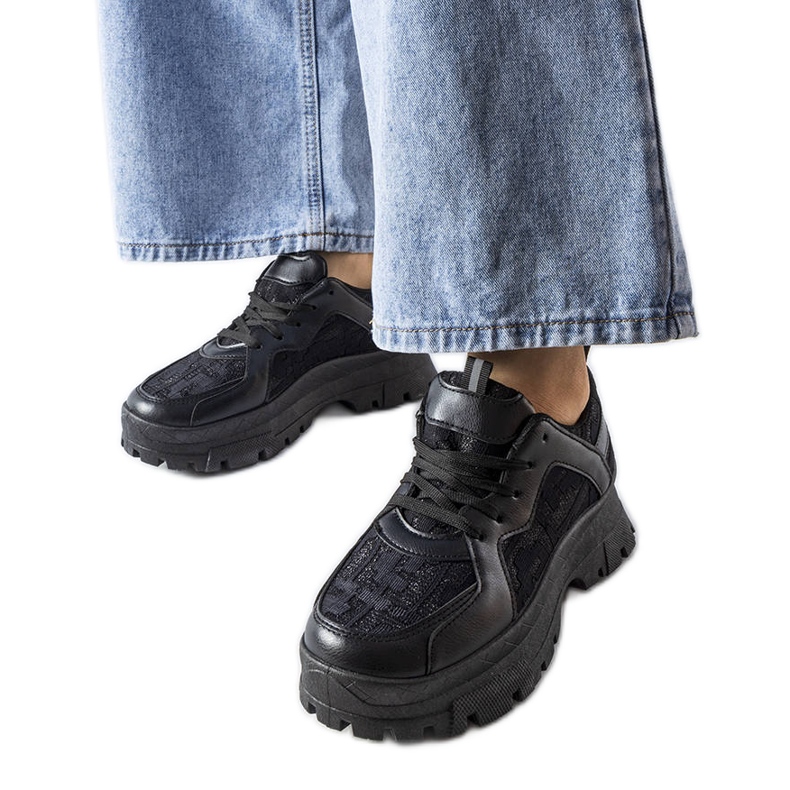 Schwarze, klobige Sneaker von Brunswick