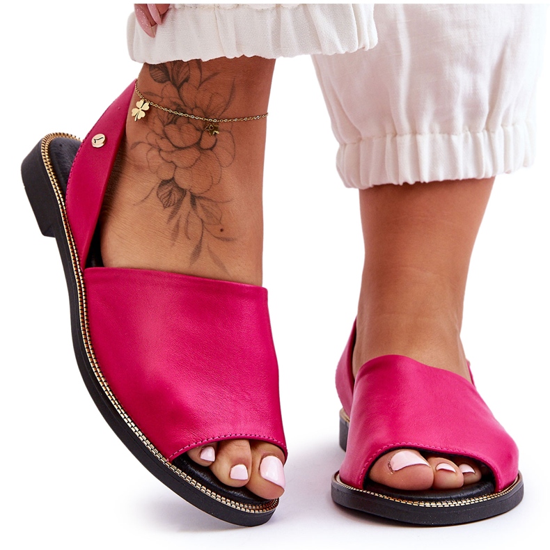 Lemar Fuchsia Alivia Slip-on-Sandalen aus Leder rosa