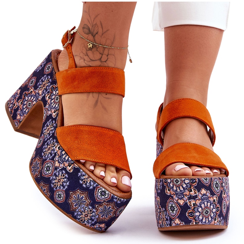 Maciejka Leder High Heels Sandalen 06089-18 Orange