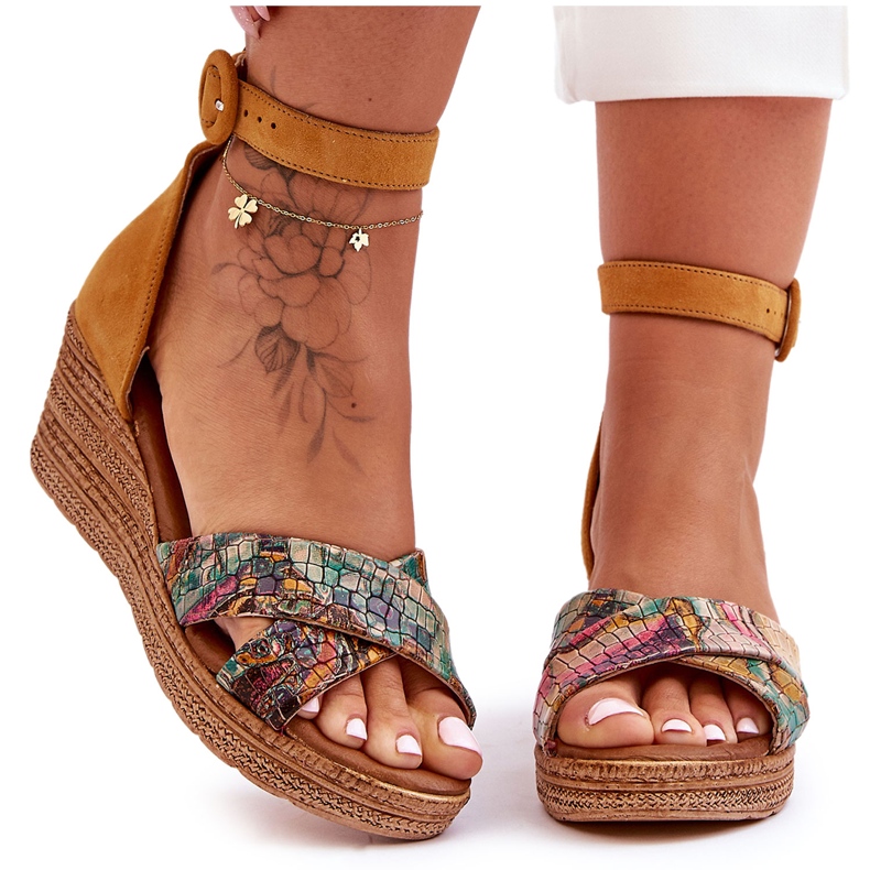 Maciejka Wildleder-Keilsandalen 04565-43 Orange