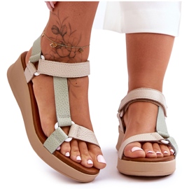 Ledersandalen Maciejka L5186-09 Grün-Beige