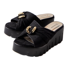 Goodin Schwarze Keilpantoffeln von Laura für Damen