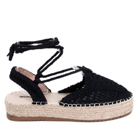 Yaweh Schwarze Damen-Espadrilles aus Spitze