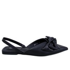 Ballerinas mit offenem Absatz Loon Black schwarz