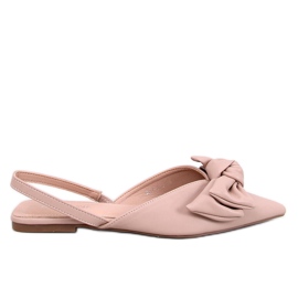Loon Beige Ballerinas mit offenem Absatz