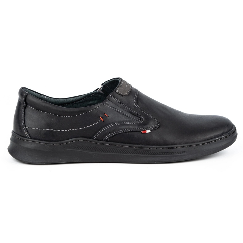 Olivier Freizeit-Slip-On-Schuhe aus Leder für Herren 284GT, schwarz