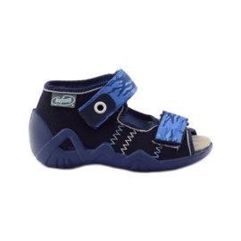 Befado Sandalen 250p Ledereinsatz marineblau blau